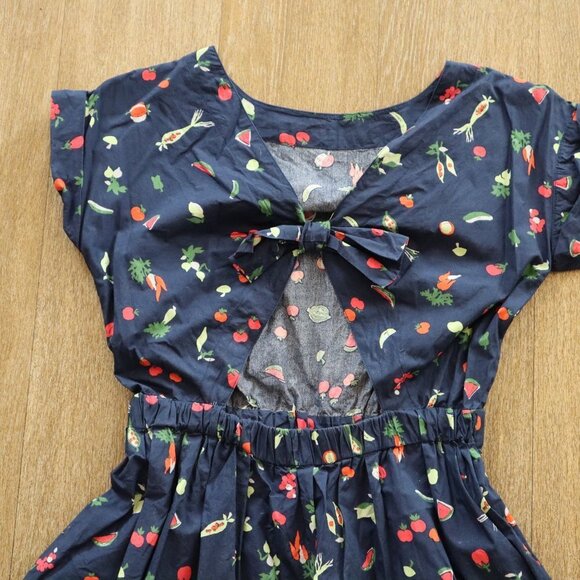J. Crew Kids Vegetable Open Back Cotton Summer Dress. Girls size 14. EUC - Picture 3 of 3